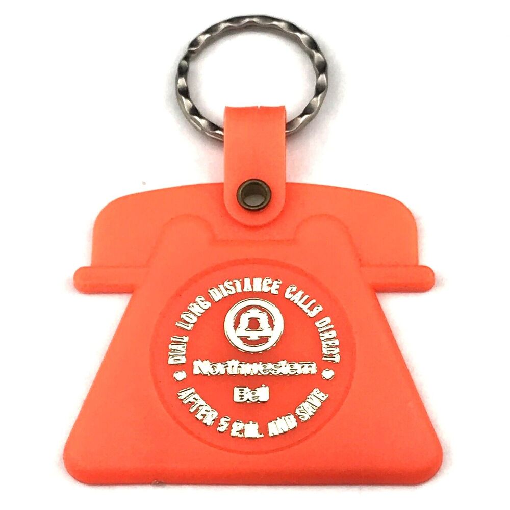 Northwestern Bell Key Fob Ring Vintage Telephone Shape